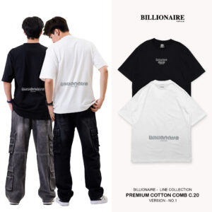 เสื้อOversizedฟอนต์เส้น สกรีนนูน Cotton Comb20 Ver.1