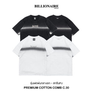 เสื้อOversized งานฟอกพ่น  เฟดกลางหน้าอก รีดPU Comb C.30